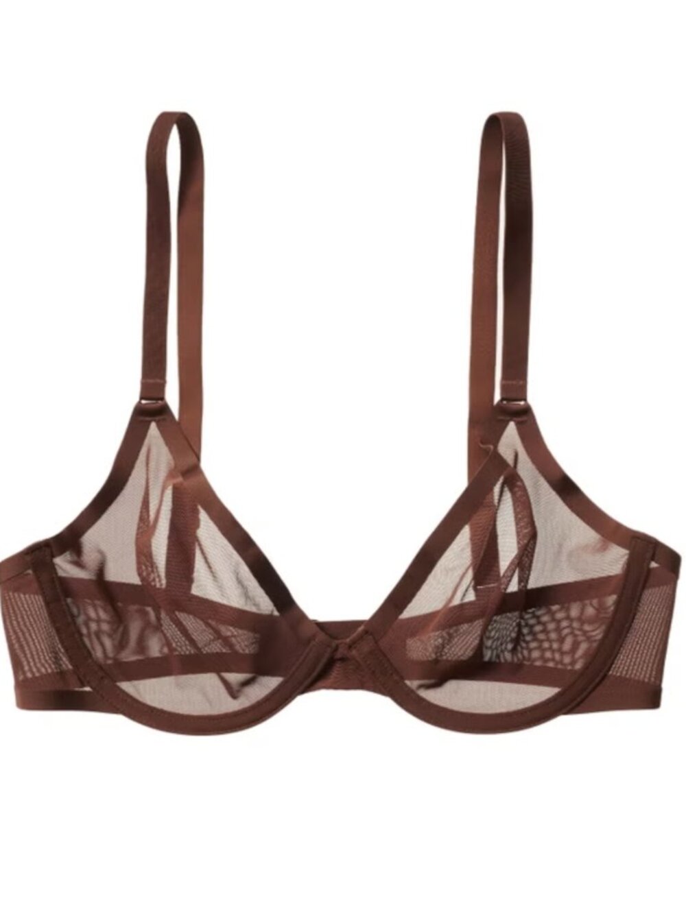 CUUP The Plunge Mesh Cup Bra in Taupe 34B NWT
